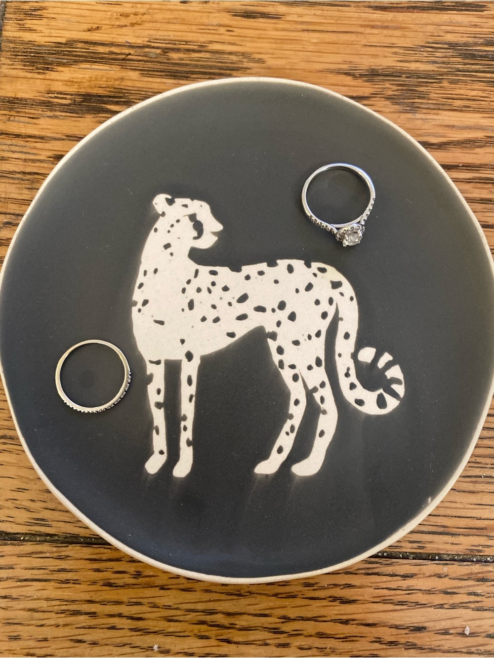 Fringe Studio Round Stoneware Cheetah Trinket Dish